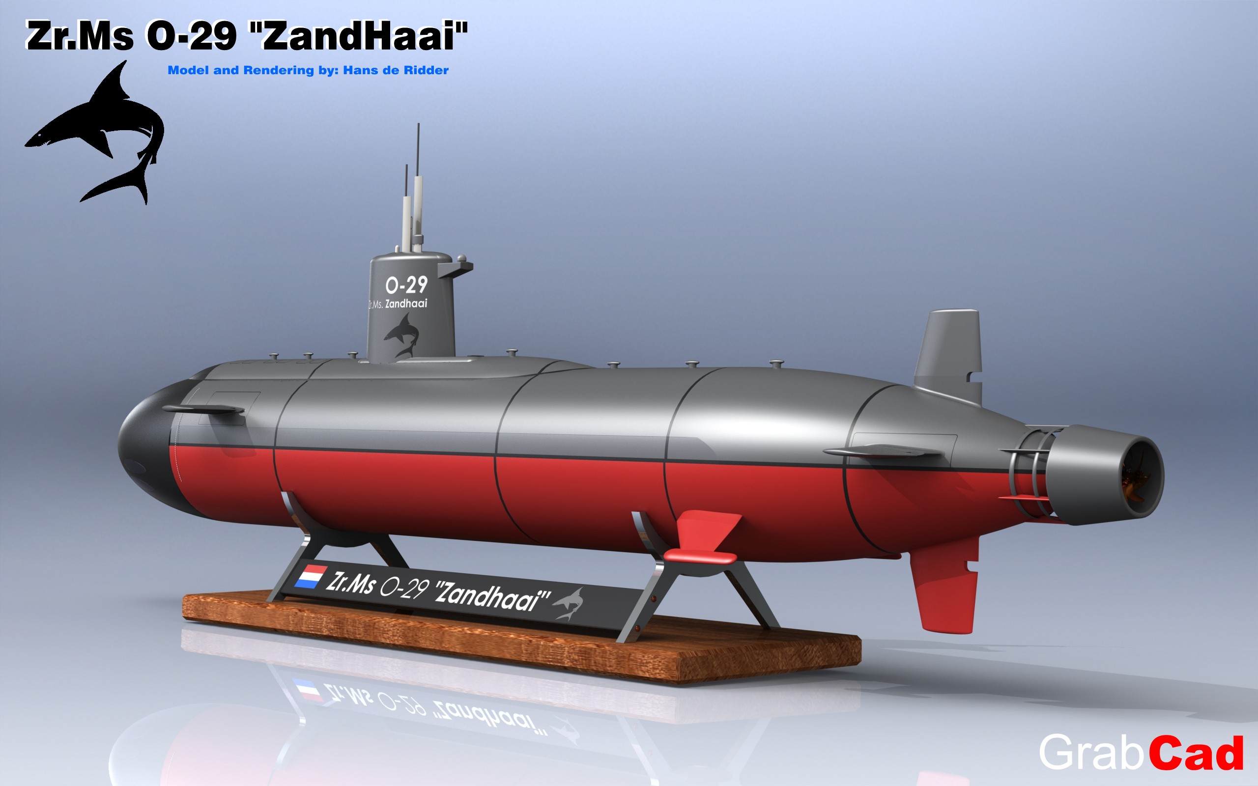 荷兰潜艇Zr . ms . O-29“zand hai”的模型